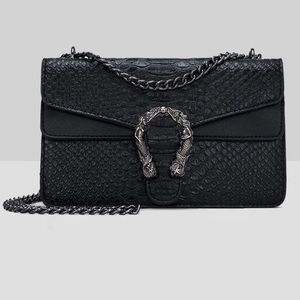 Vegan Leather Alligator Crossbody Bag